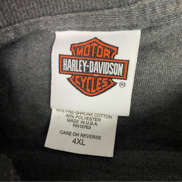 Harley Davidson T Shirt Men's 4XL Gray Motorcycle Double Sided 2007 Made in USA - Picture 2 of 9